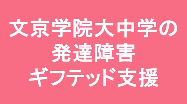 文京学院大学女子中学校の発達障害(LD/ADHD/自閉症スペクトラム)・ギフテッド(2E)支援