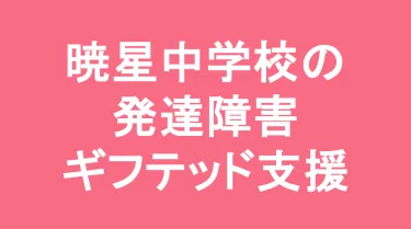 暁星中学校の発達障害(LD/ADHD/自閉症スペクトラム)・ギフテッド(2E)支援