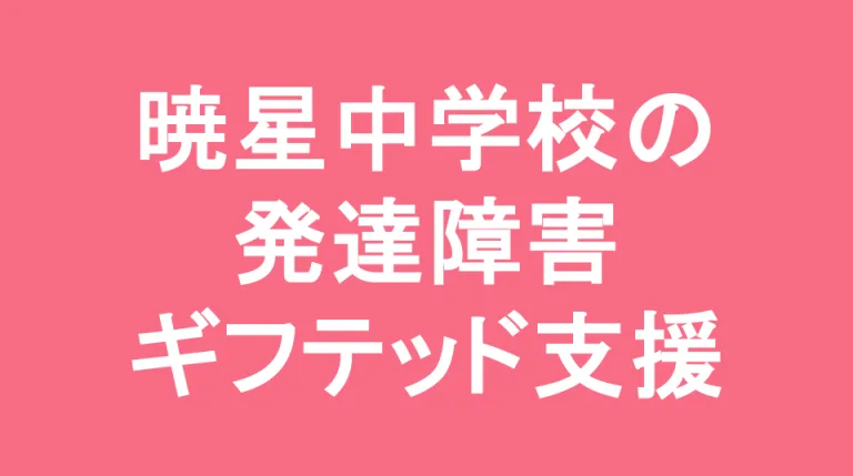 暁星中学校の発達障害(LD/ADHD/自閉症スペクトラム)・ギフテッド(2E)支援