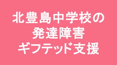 北豊島中学校の発達障害(LD/ADHD/自閉症スペクトラム)・ギフテッド(2E)支援