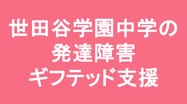 世田谷学園中学校の発達障害(LD/ADHD/自閉症スペクトラム)・ギフテッド(2E)支援