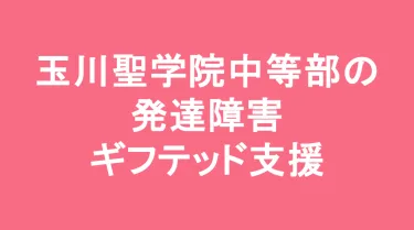 玉川聖学院中等部の発達障害(LD/ADHD/自閉症スペクトラム)・ギフテッド(2E)支援