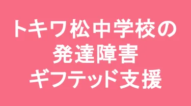 トキワ松学園中学校の発達障害(LD/ADHD/自閉症スペクトラム)・ギフテッド(2E)支援