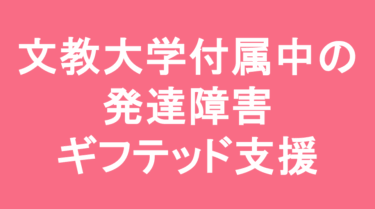 文教大学付属中学校の発達障害・ギフテッド支援