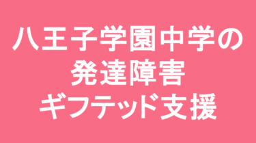 八王子学園八王子中学校の発達障害・ギフテッド支援