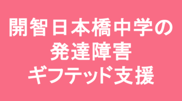 開智日本橋学園中学校の発達障害・ギフテッド支援