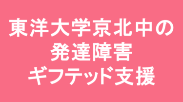 東洋大学京北中学校の発達障害・ギフテッド支援