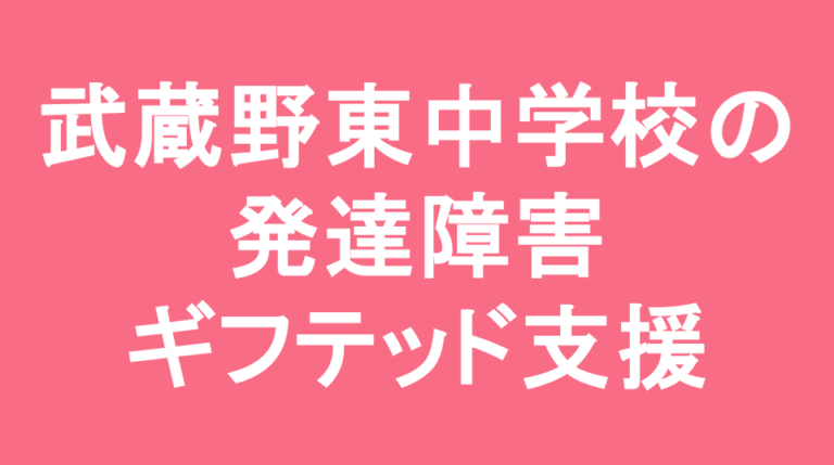 武蔵野東中学校の発達障害(LD/ADHD/自閉症スペクトラム)・ギフテッド(2E)支援
