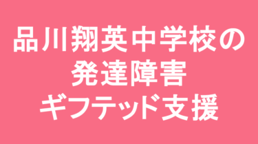 品川翔英中学校の発達障害・ギフテッド支援