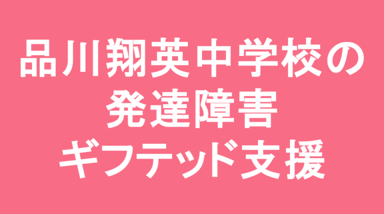 品川翔英中学校の発達障害(LD/ADHD/自閉症スペクトラム)・ギフテッド(2E)支援