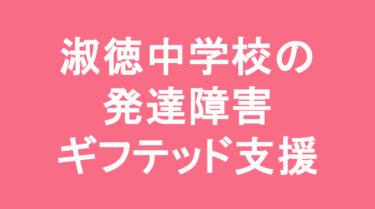 淑徳中学校の発達障害・ギフテッド支援