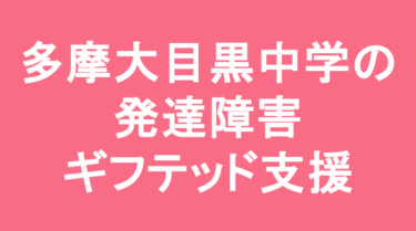 多摩大学目黒中学校の発達障害・ギフテッド支援