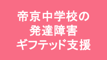 帝京中学校の発達障害・ギフテッド支援