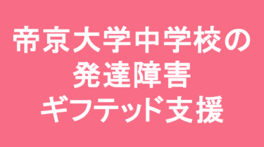 帝京大学中学校の発達障害・ギフテッド支援