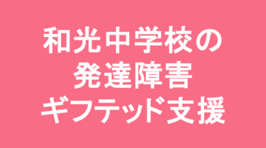和光中学校の発達障害・ギフテッド支援