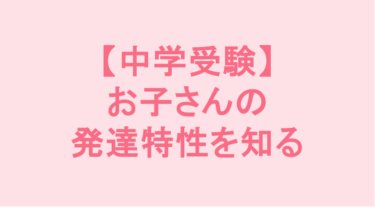 【中学受験】お子さんの発達特性を知る