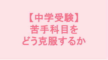 【中学受験】苦手科目をどう克服するか