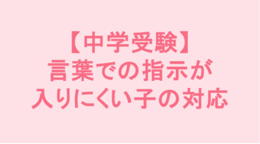 【中学受験】言葉での指示が入りにくい子の対応