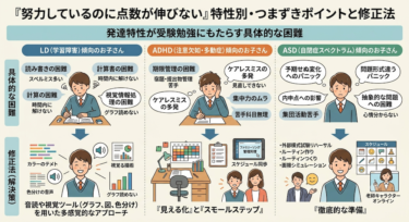 「努力しているのに点数が伸びない」特性別・つまずきポイントと修正法