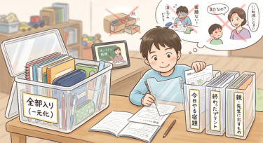 忘れ物が多くて勉強が始まらないADHD向け！「一元化」とクリアファイル収納術