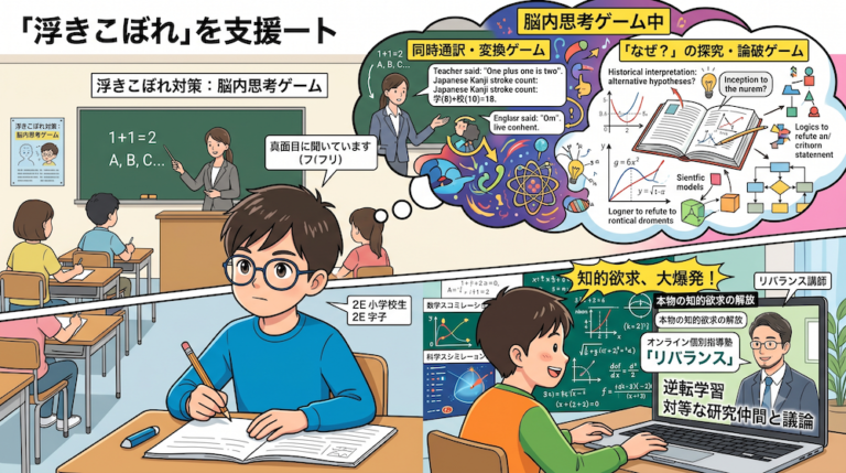 学校補習・中学受験・高校受験に対応した発達障害(LD/ADHD/自閉症スペクトラム)・ギフテッド(2E)のオンライン個別指導塾・発達支援塾リバランス