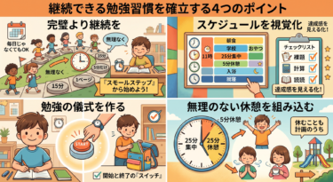 中学受験を乗り切る！継続できる勉強習慣づくり4つのステップ