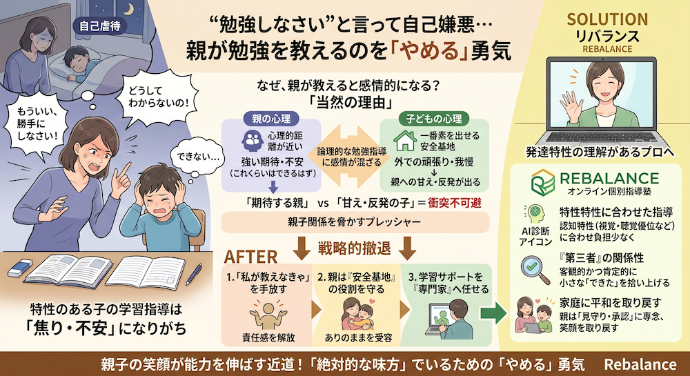 学校補習・中学受験・高校受験に対応した発達障害(LD/ADHD/自閉症スペクトラム)・ギフテッド(2E)のオンライン個別指導塾・発達支援塾リバランス