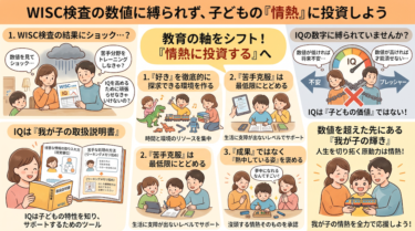WISCのIQ数値にとらわれない教育プラン。数値を上げるためではなく、子どもの「情熱」に投資する