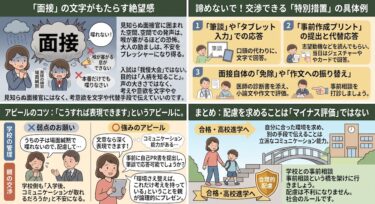 集団面接で声が出ない…場面緘黙や対人緊張が強い子への「入試の特別措置」とアピール戦略