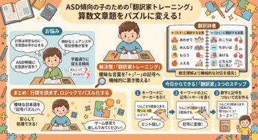 算数の文章題が「言葉通り」すぎて解けないASD脳。「翻訳家」になって数式化するトレーニング