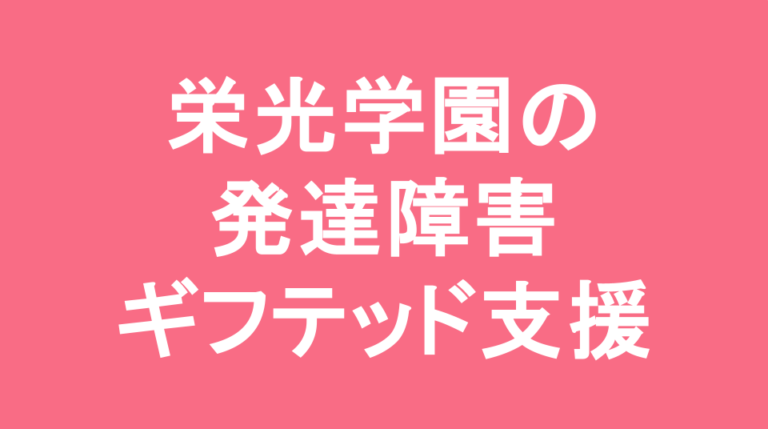 栄光学園中学校の発達障害(LD/ADHD/自閉症スペクトラム)・ギフテッド(2E)支援