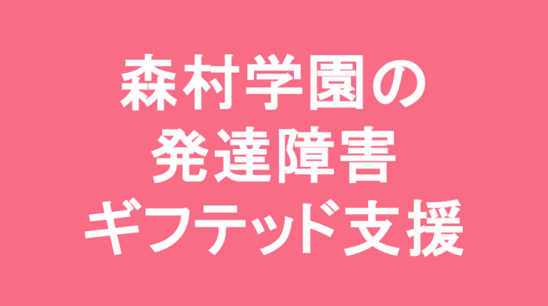 森村学園中等部の発達障害(LD/ADHD/自閉症スペクトラム)・ギフテッド(2E)支援