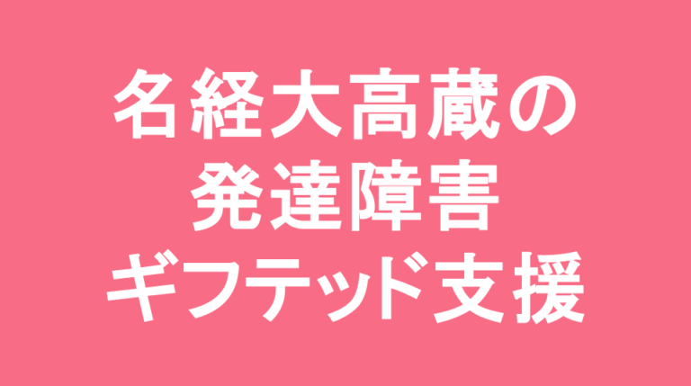 名古屋経済大学高蔵中学校の発達障害(LD/ADHD/自閉症スペクトラム)・ギフテッド(2E)支援の発達障害(LD/ADHD/自閉症スペクトラム)・ギフテッド(2E)支援